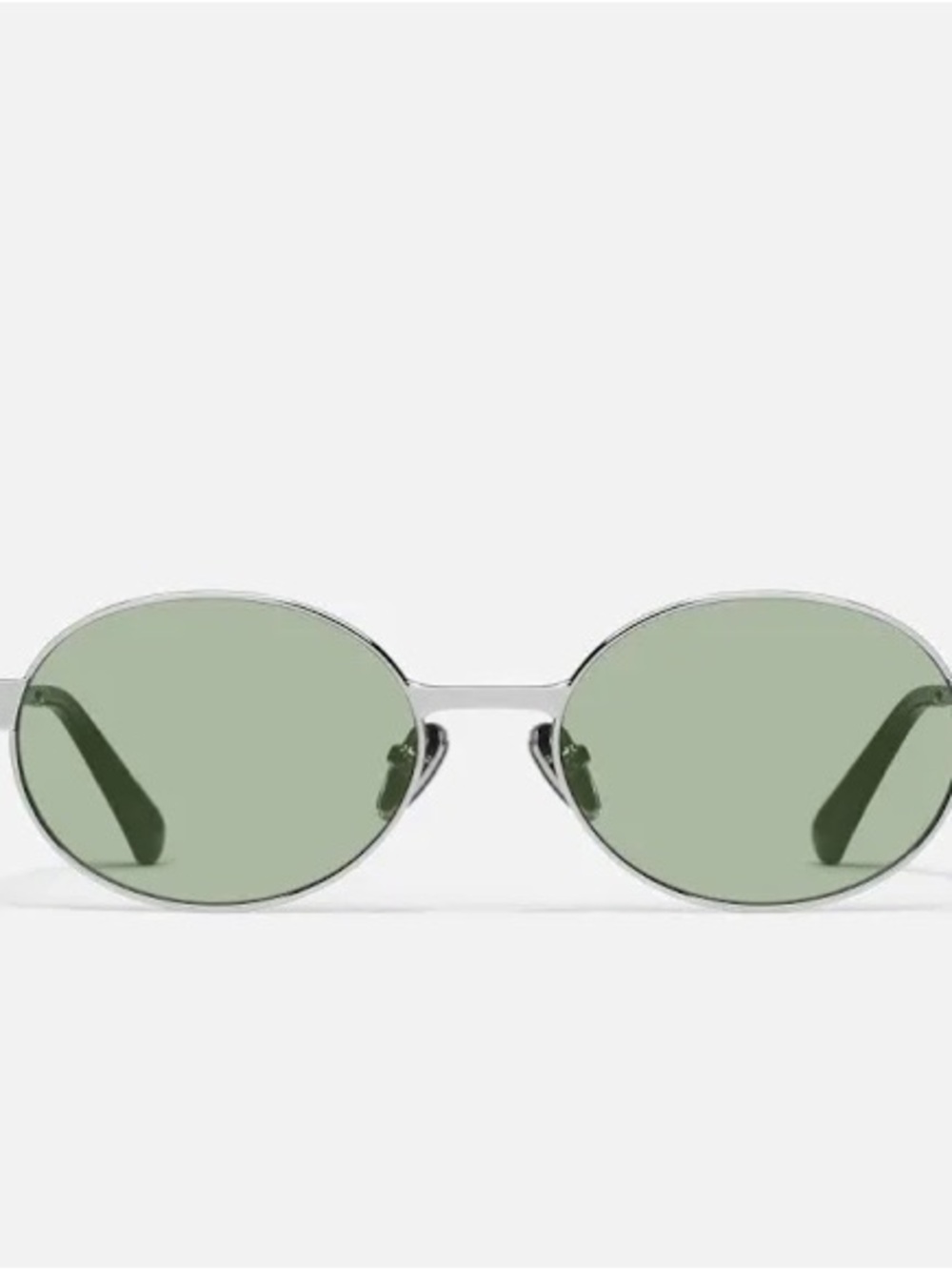 Quay Anyways Frame Sunglasses - Green Lenses with silver frame